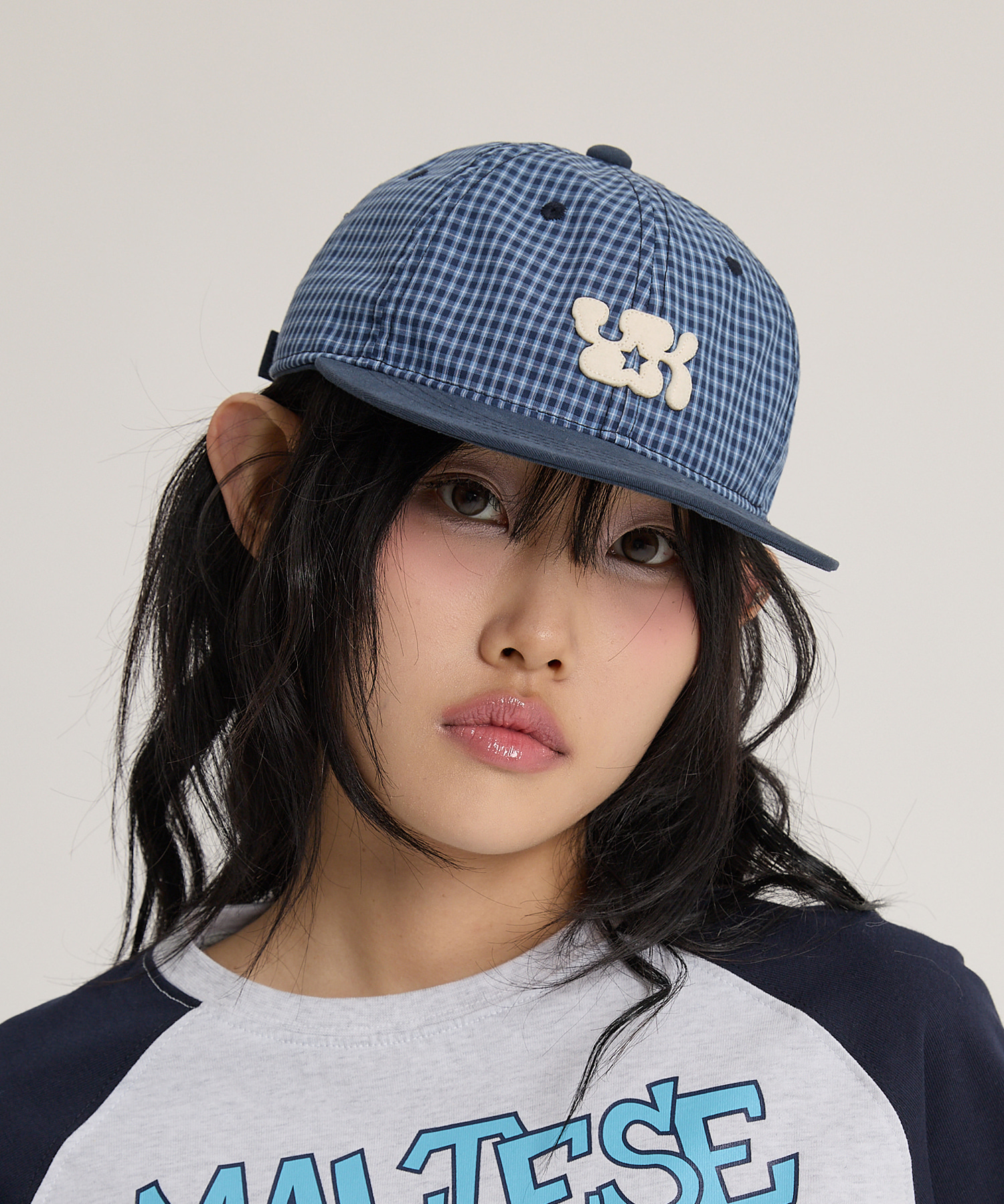 YK Logo Check Cap NAVY