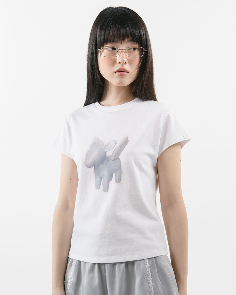 tシャツ MURAKAMI MOE LA POMME petit Collaboration Girl Mini T レディース LA POMME petit tシャツ MURAKAMI MOE Collaboration Girl Mini