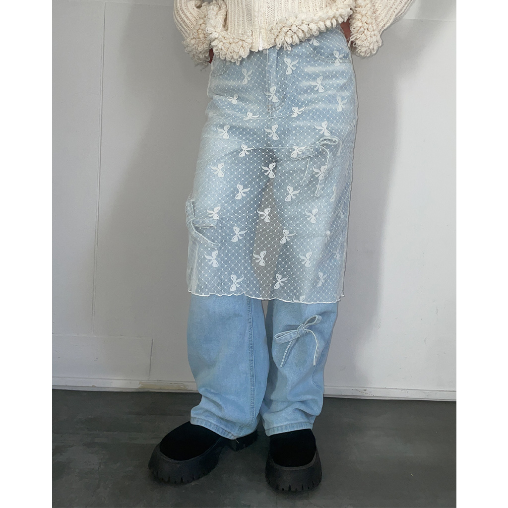 リボンデニムパンツ | ファッション通販サイト NUGU