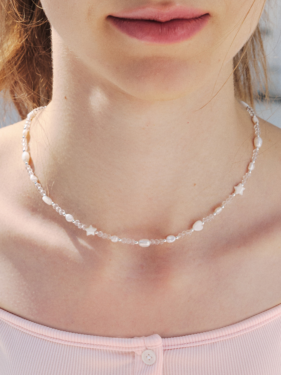 aurora heart star necklace_3colors