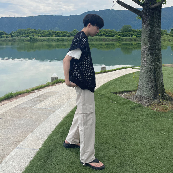 ユニセックス透かし編みベスト | ファッション通販サイト NUGU