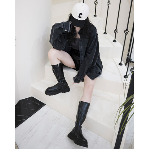 【美品・送料無料】黒 光沢 ロングブーツ 厚底 Sサイズ 海外輸入品 Pleaser DELIGHT-3010 サイハイブーツ 厚底 SM女王様 コスプレ