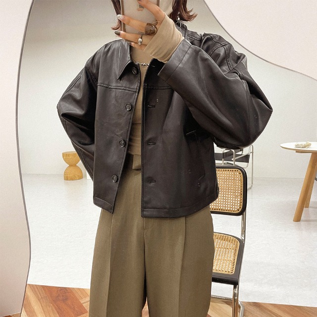 美品nugu フェイクレザーパデットジャケット フェイクレザーパデッドジャケット | ファッション通販サイト NUGU