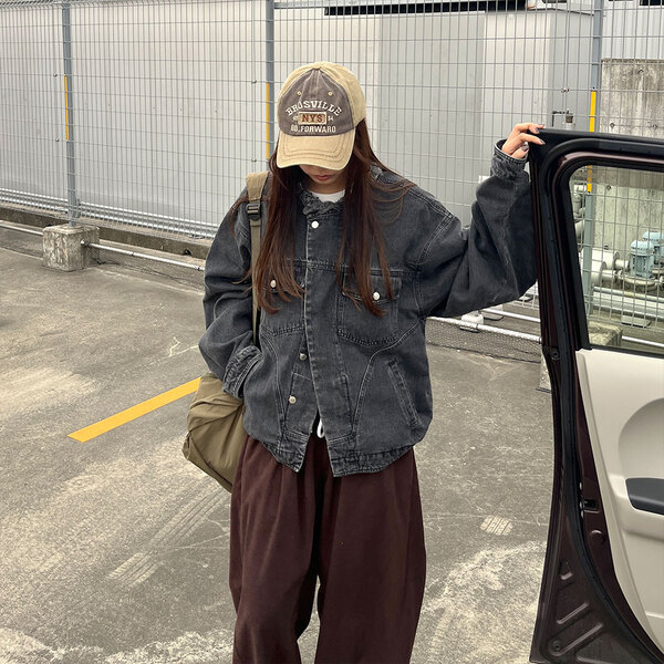 ブルーレーベル❤︎デニムノーカラージャケット　38サイズ ビンテージ60's○Wrangler 124MJデニムジャケットsize 46