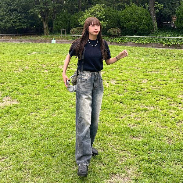 ウォッシングワイドデニムパンツ | ファッション通販サイト NUGU