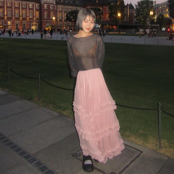 Resurrection フリル付き半袖＆プリーツスカート フリルアンバランススカート | ファッション通販サイト NUGU