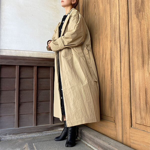 foufou トレンチコート ロング ベージュ 日本製 中古・古着通販】foufou (フーフー) the trench coat-Rafine