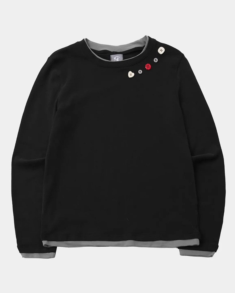 Soft Color Snap Color Block Layered Slim Fit Sleeveless T-Shirt [Black]