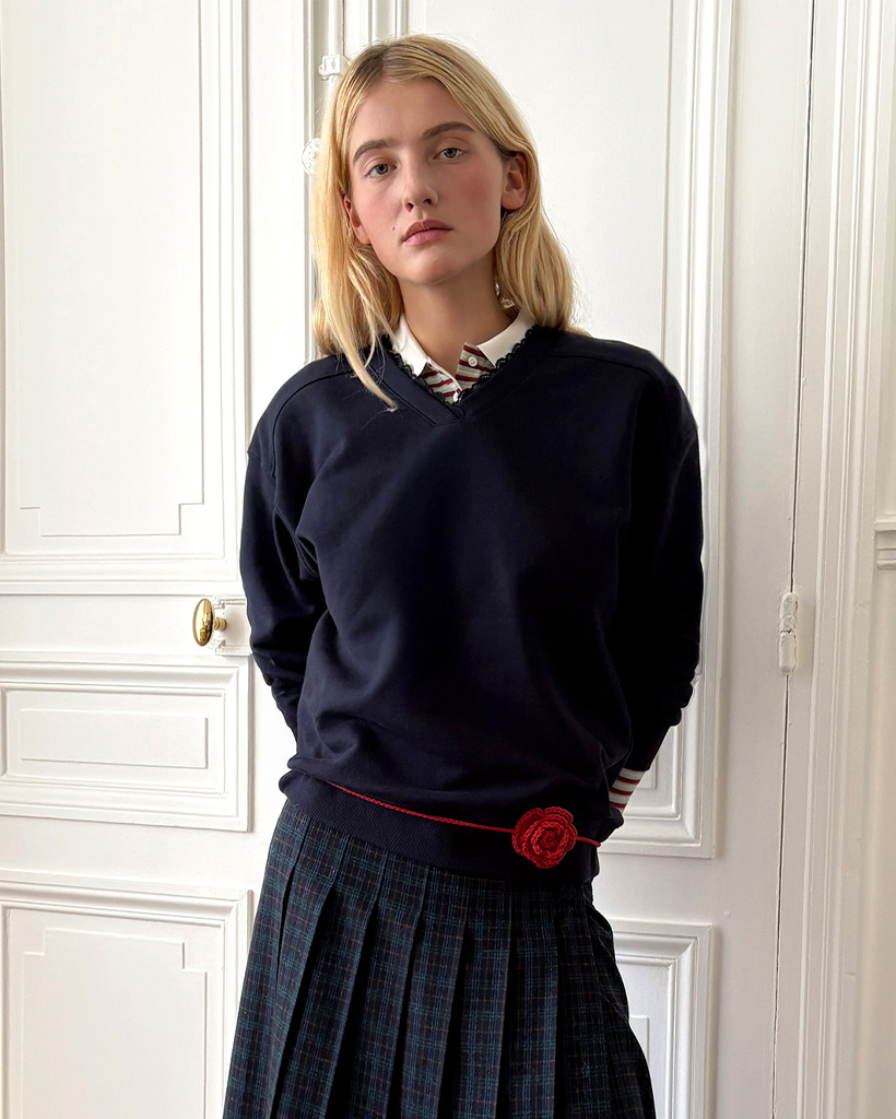 [nugu限定商品] 【購入特典】SN Lace Sweatshirt (Navy)