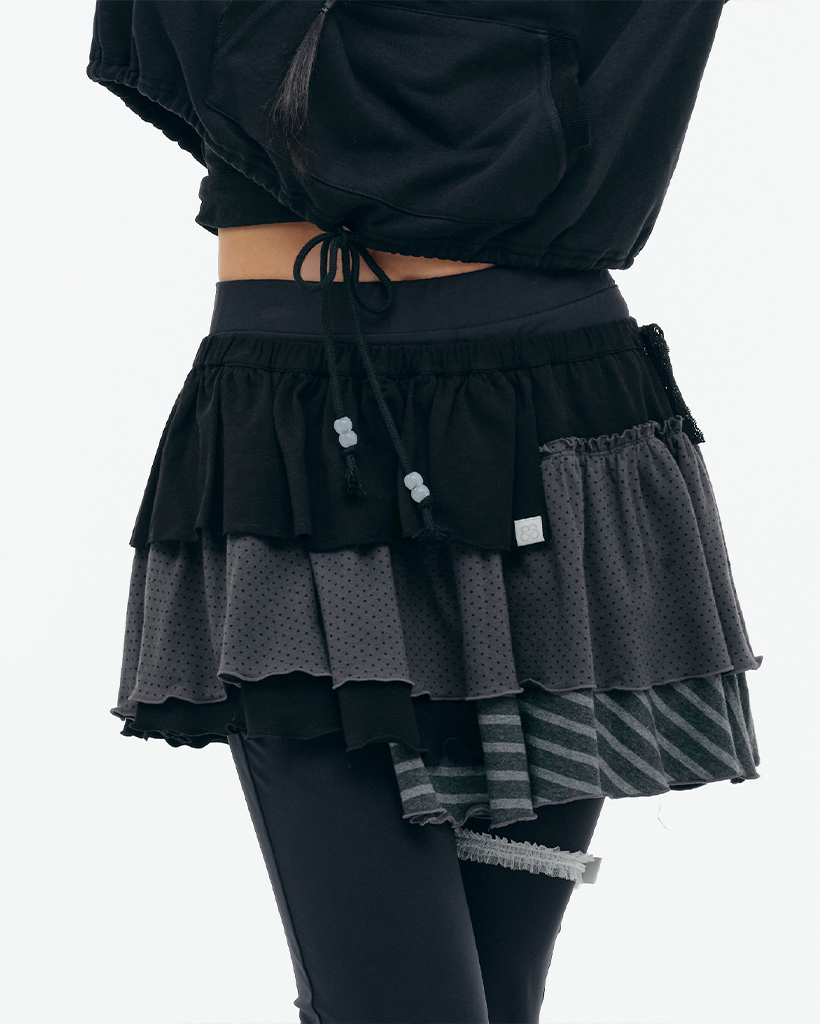【TUOMIO】BANDED LAYERED SKIRT