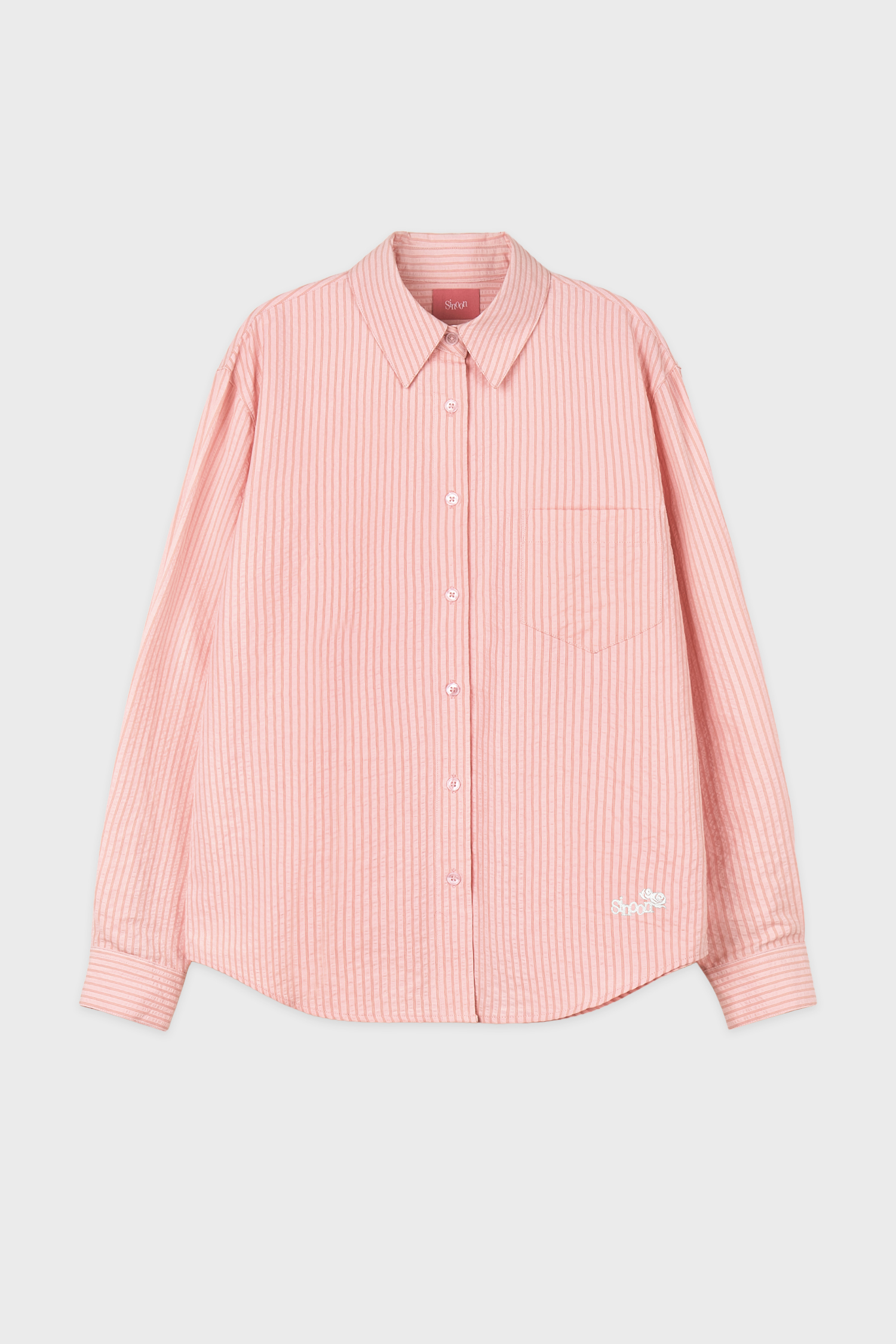 Seersucker Stripe Shirt (Pink)