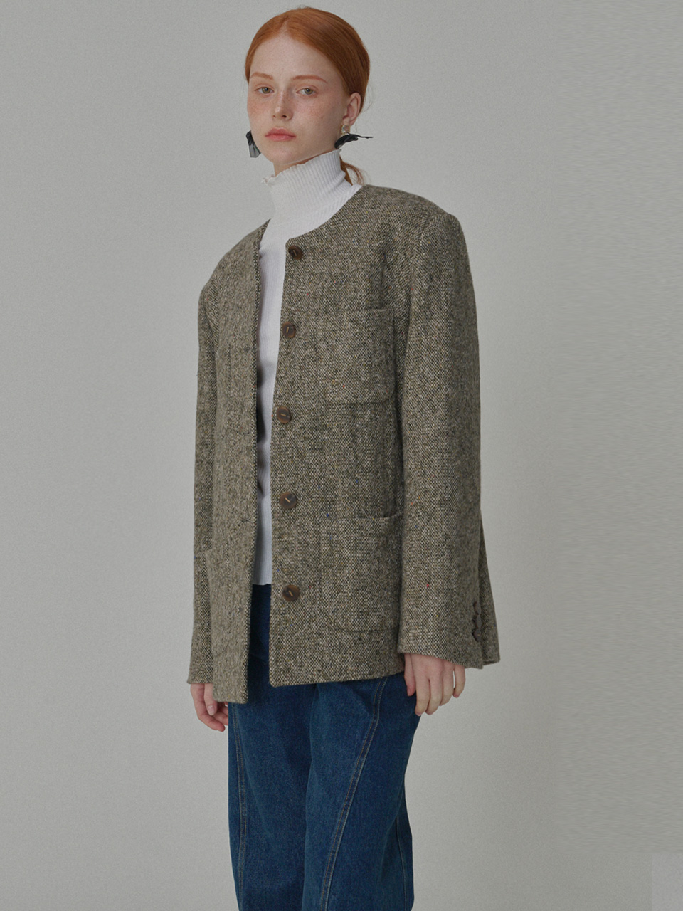 Fancy Wool Round Jacket_Brown | ファッション通販サイト NUGU