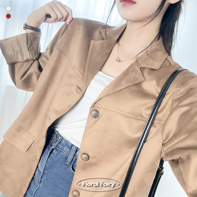 オーバーサイズスエードブレザージャケット | ファッション通販