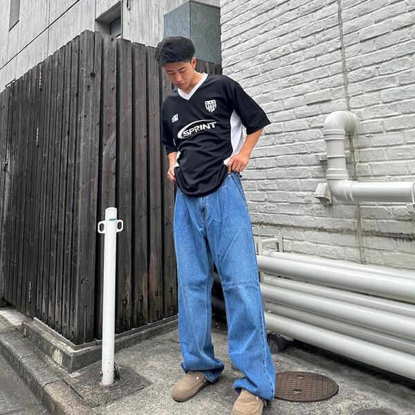 ツータックワイドデニムパンツ | ファッション通販サイト NUGU