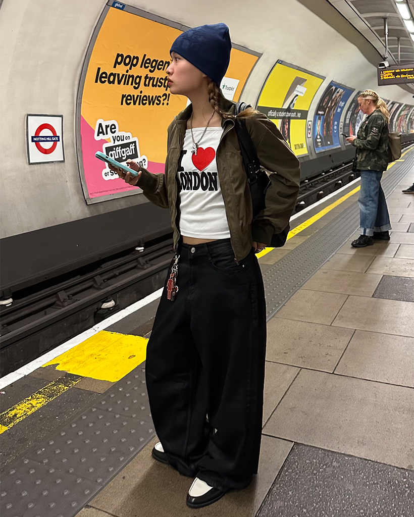 コーティングブラックバギーデニムパンツ | ファッション通販