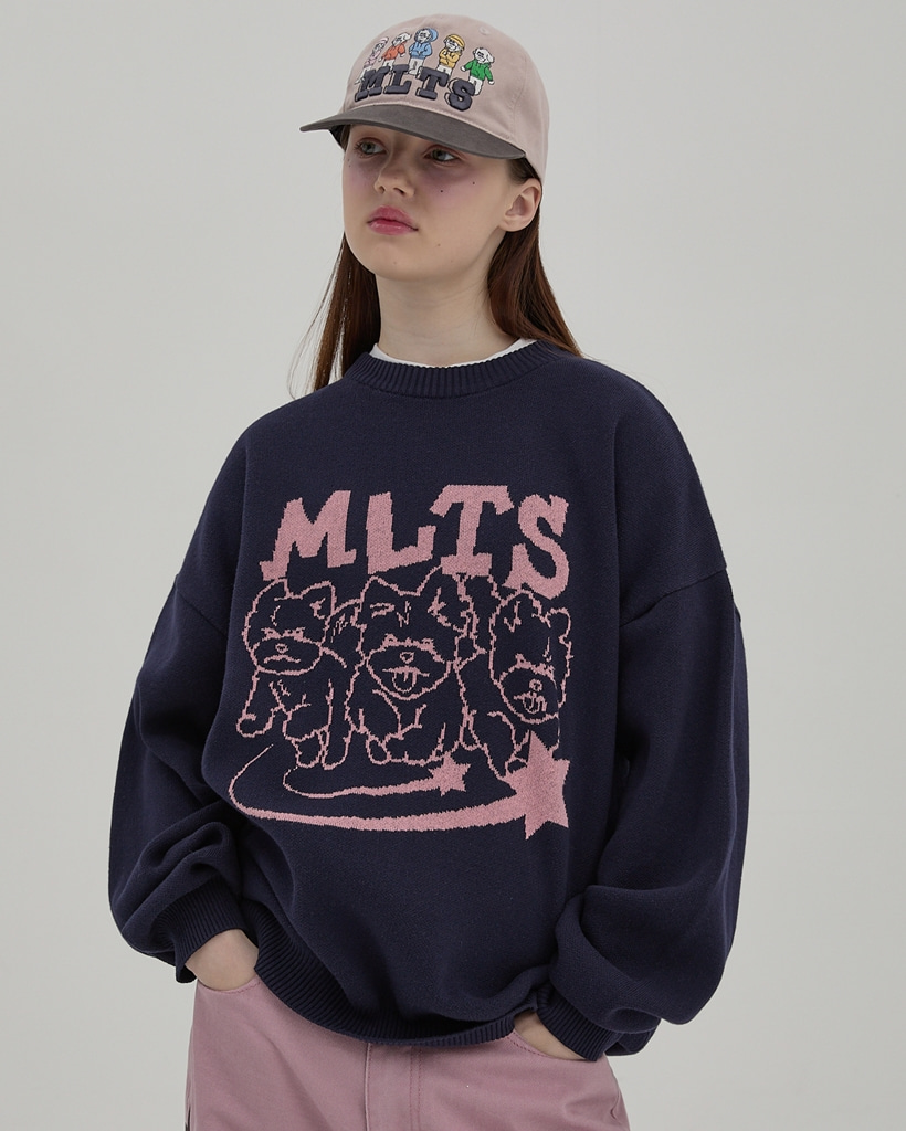 MLTS Line Graphic Knit NAVY