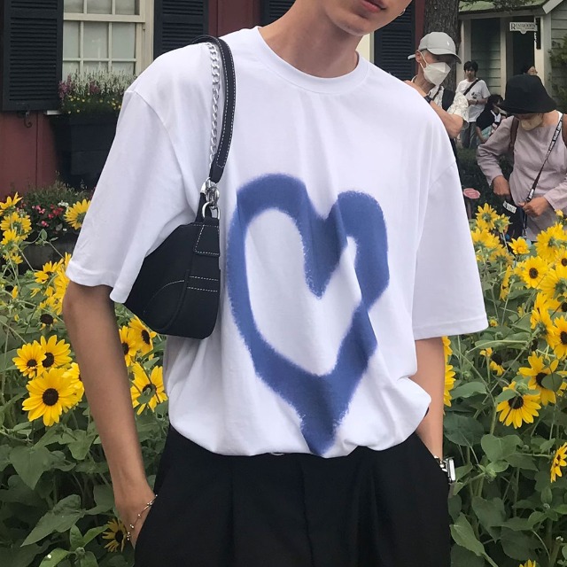 カラーリングハート半袖Tシャツ