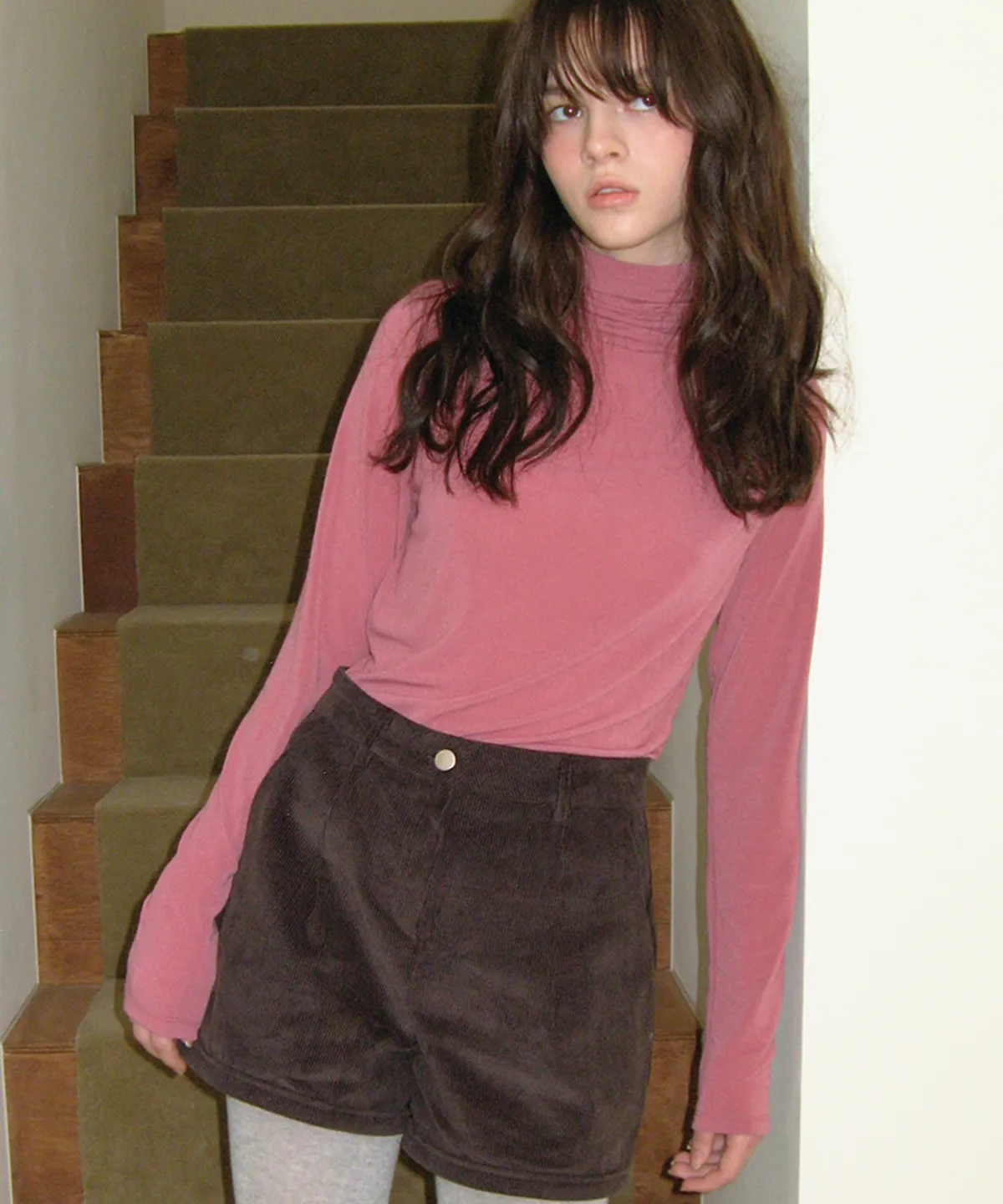 turtleneck logo top - pink