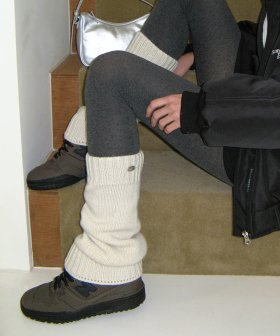 wool pendant leg warmer-ivory