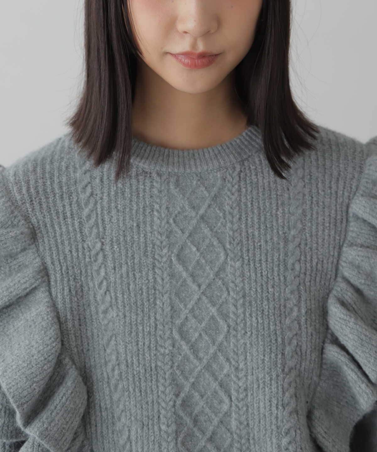 ☆美品・Rene・肩フリルウールジャケット(グレー)☆ ☆美品・Rene・肩フリルウールジャケット(グレー)☆ René