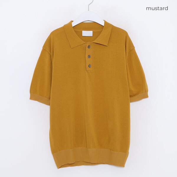 ボタンポロニットトップス キンボタンポロニット | [公式]アンデミュウ（Andemiu）通販