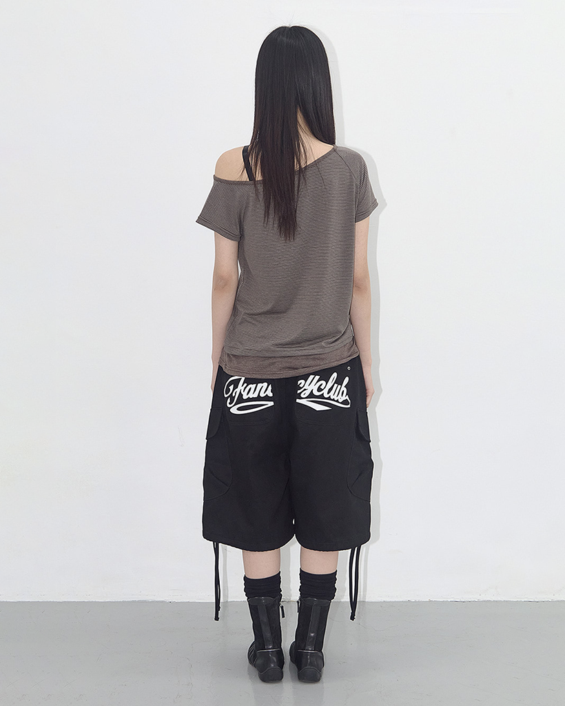 ■FANCY CLUB■ MYSTIC ONE SHOULDER TEE BROWN F25QB107 F25QB1 MYSTIC ONE-SHOULDER TEE (BROWN) F25QB107 | ファッション通販
