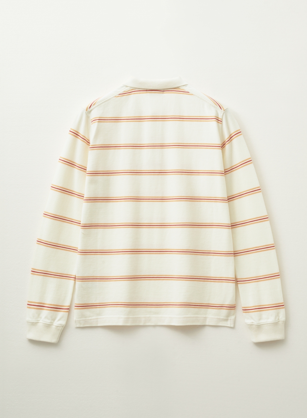 ◆SATUR◆ Striped Pique Polo Long Sleeve Ivory SA243MLS05IV Men's Long Sleeve Pique Polo Shirt – GalaxybyHarvic