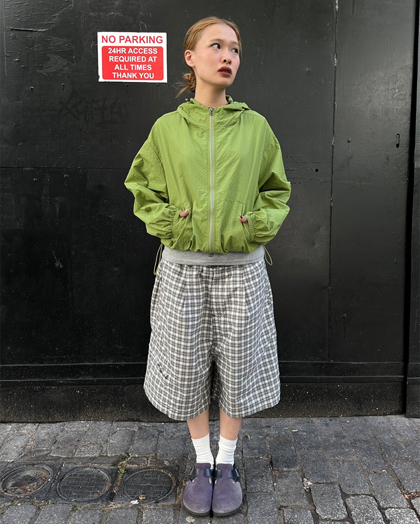 グラフチェックダブルジップウィンドブレーカー