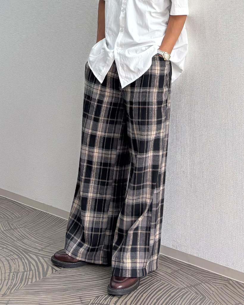 classicalelf パンツ スラックス 大人の美人魅せ。杢調ダーツ