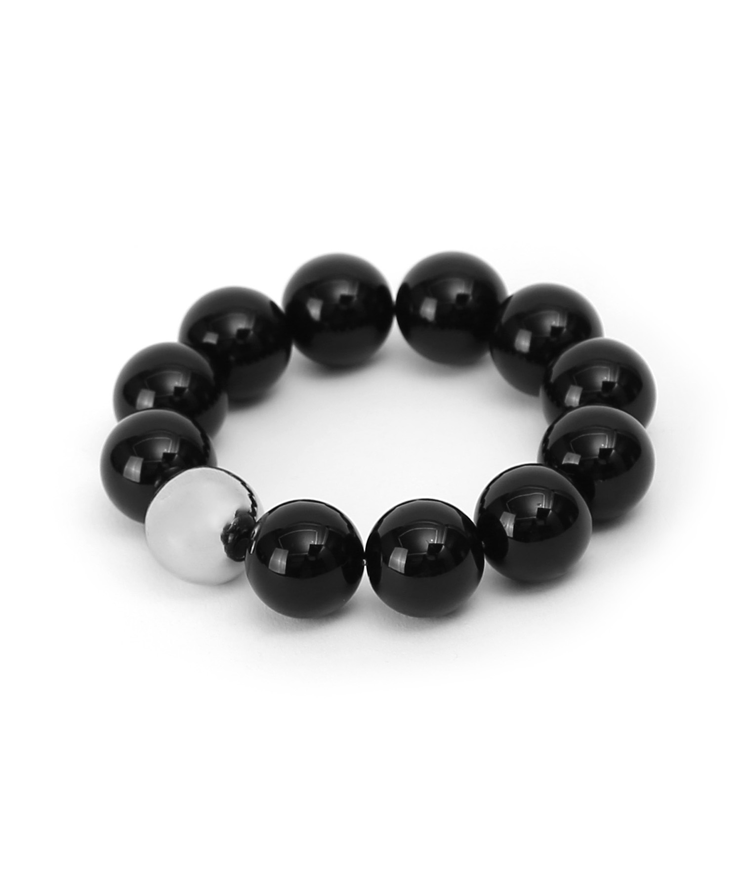 BRACELET SCRUNCHIE / BLACK BALL(玉 頬 髪留メ ﾌﾞレスレット