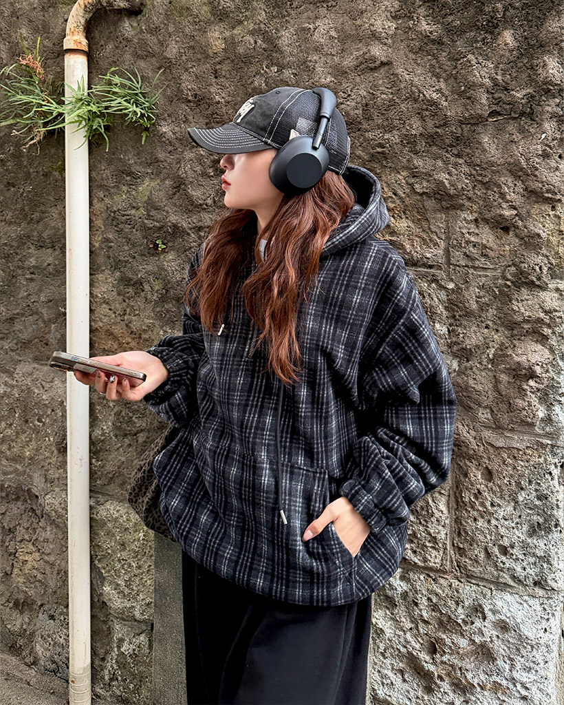 (ユニセックス)  ルルチェックフリースフード