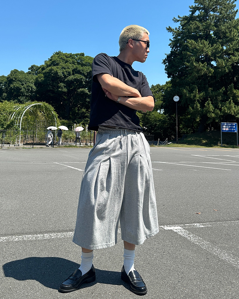 ベルトループ付きスウェットバミューダパンツ | ファッション