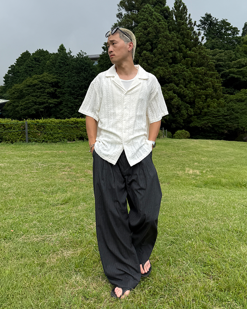 ストライプピンタック スラックス | ファッション通販サイト NUGU