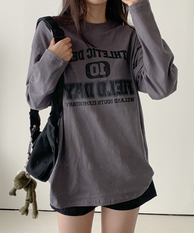 レタリングオーバーサイズ長袖Tシャツ | ファッション通販