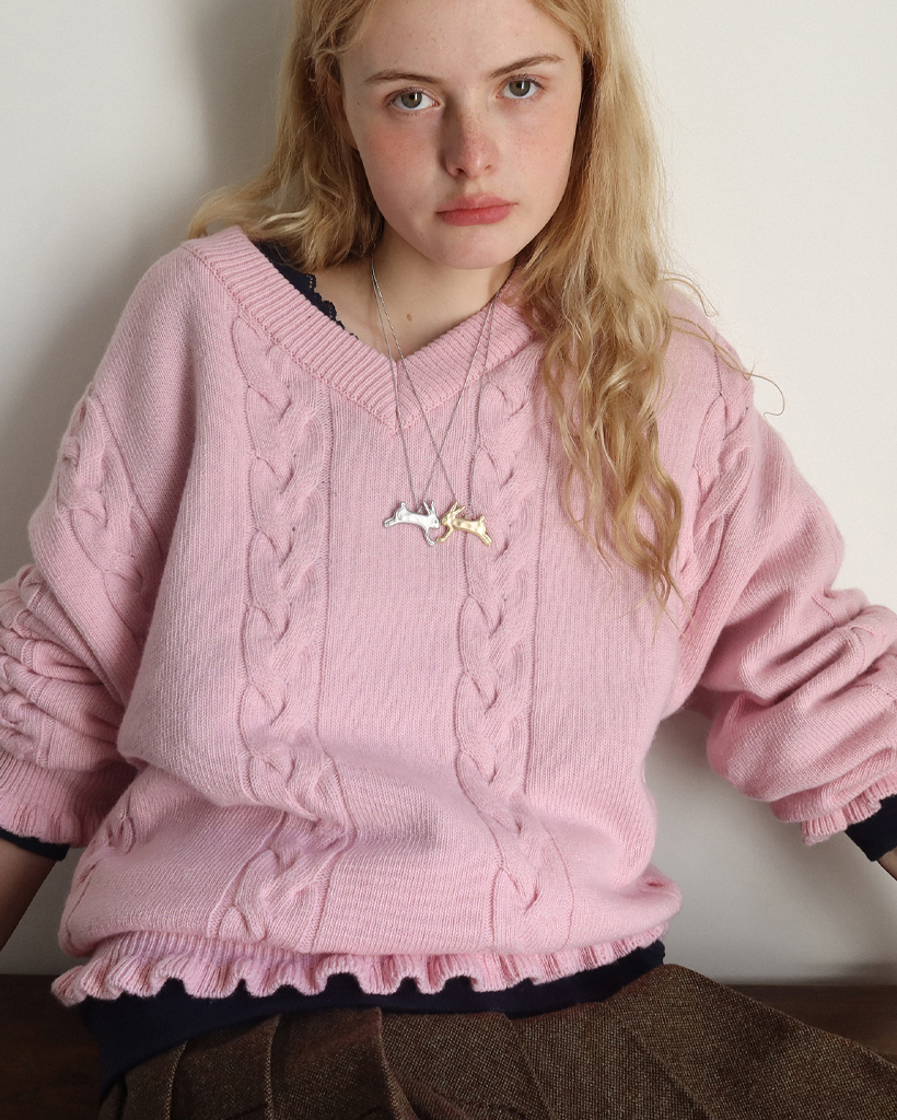 [nugu限定商品] 【購入特典】Twin Rabbits Necklace Set (Silver Gold)