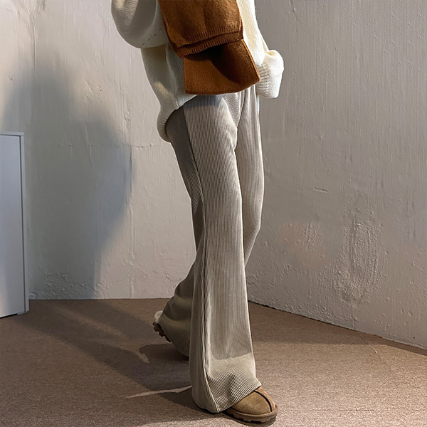 コーデュロイハイウエストブーツカットパンツ | ファッション通販