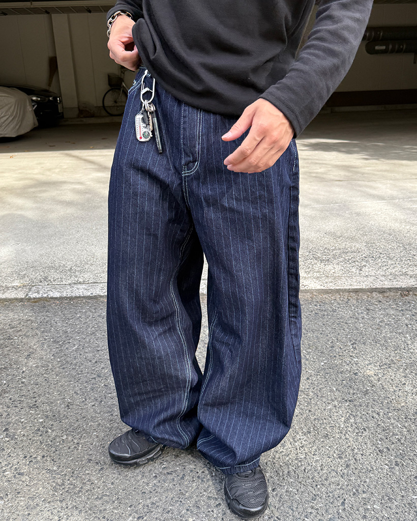 ストライプバルーンデニムパンツ | ファッション通販サイト NUGU