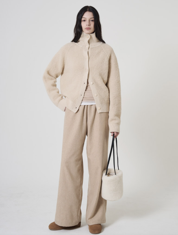 Wool Banding Pants - Melange Beige