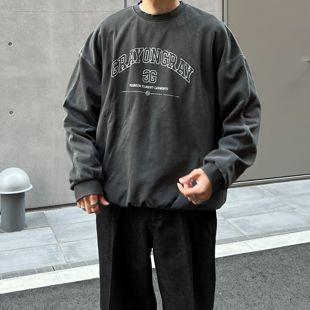 NUGU linenne crewVネックスウェット