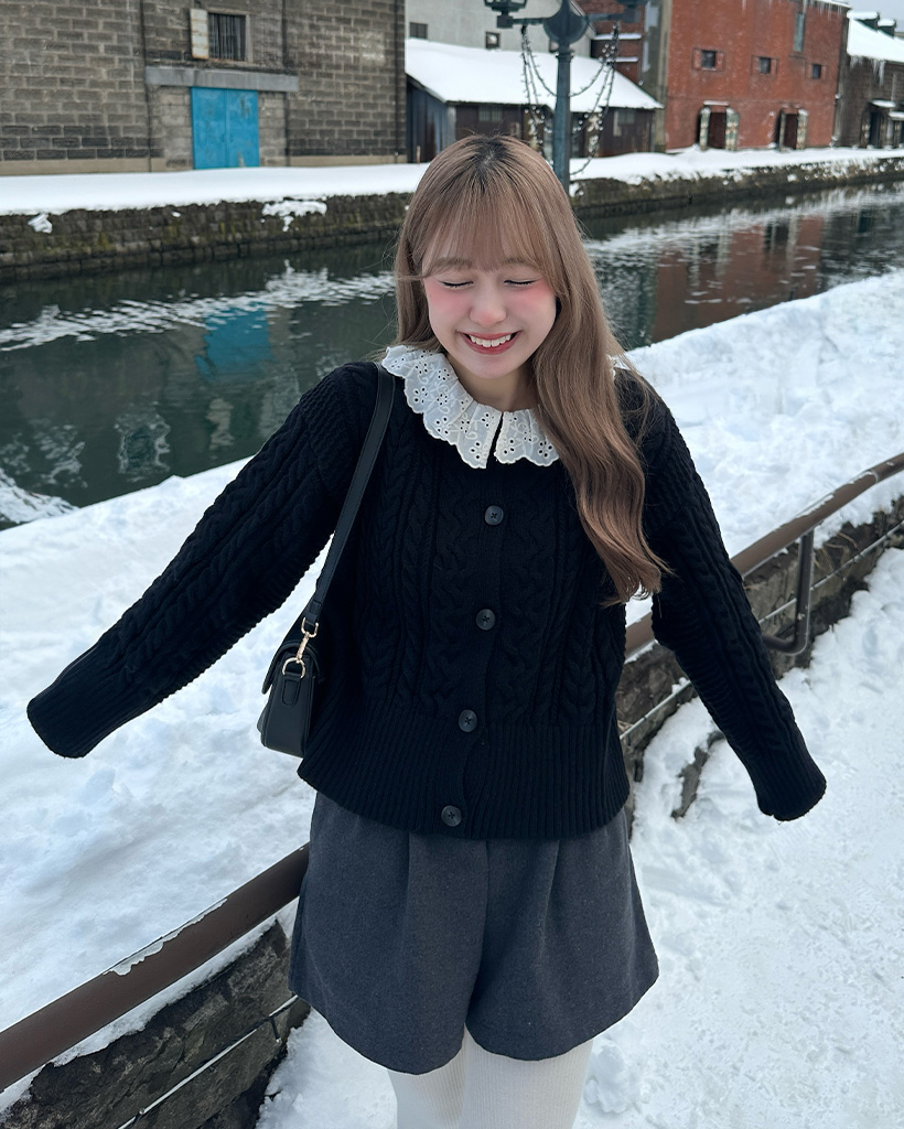 レースカラーニットカーディガン | ファッション通販サイト NUGU