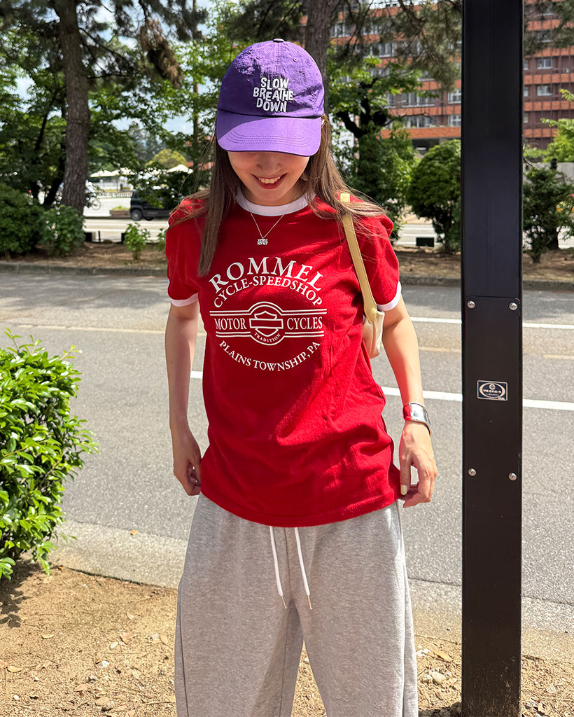 リンガーレタリングハーフTシャツ