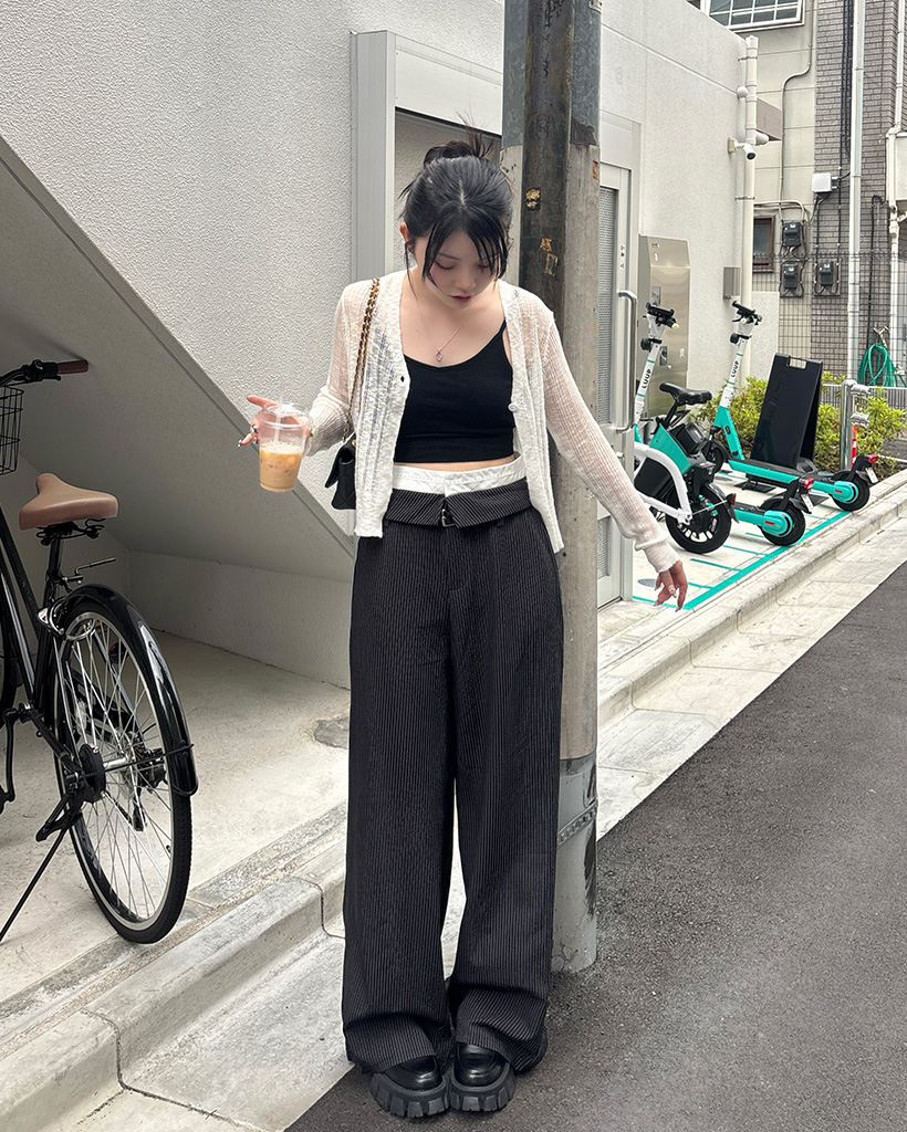 『NOZOMI ISHIGURO』(S) ストライプ サルエルパンツ NOZOMI ISHIGURO』(S) ストライプ サルエルパンツ 2025年最新