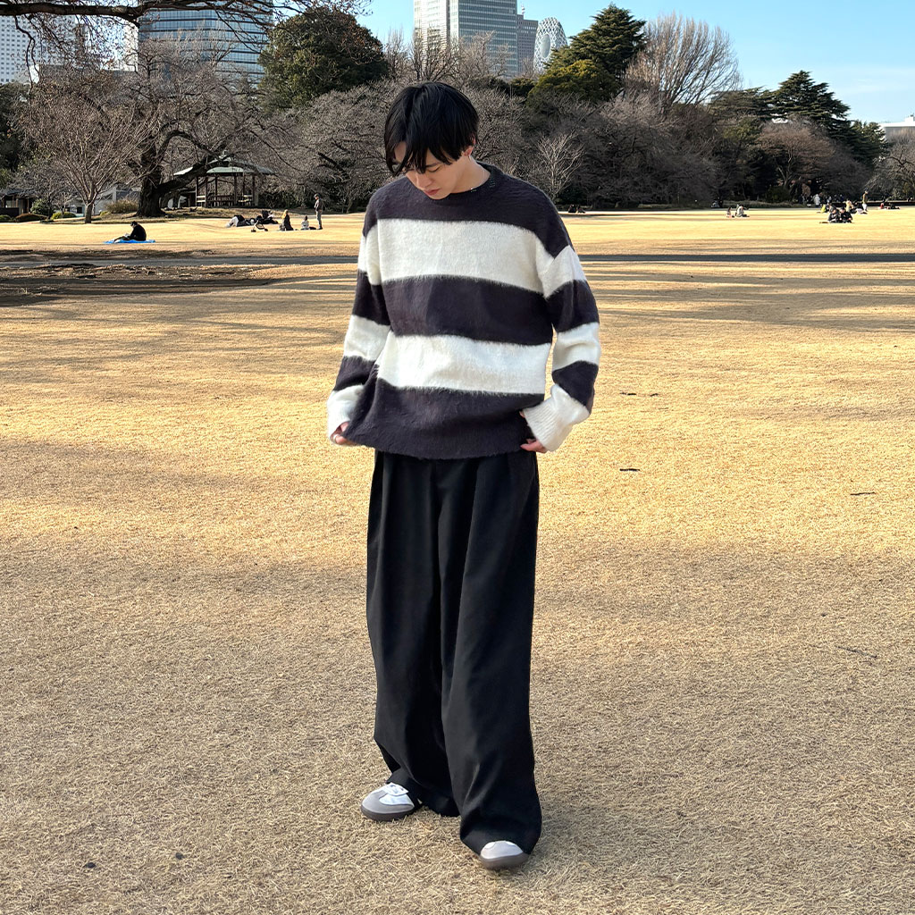 美品 KHAITE ケイト ウールニット ボーダー ホワイト ネイビー 薄手 L ユニセックス）ボーダーニット | ファッション通販サイト NUGU