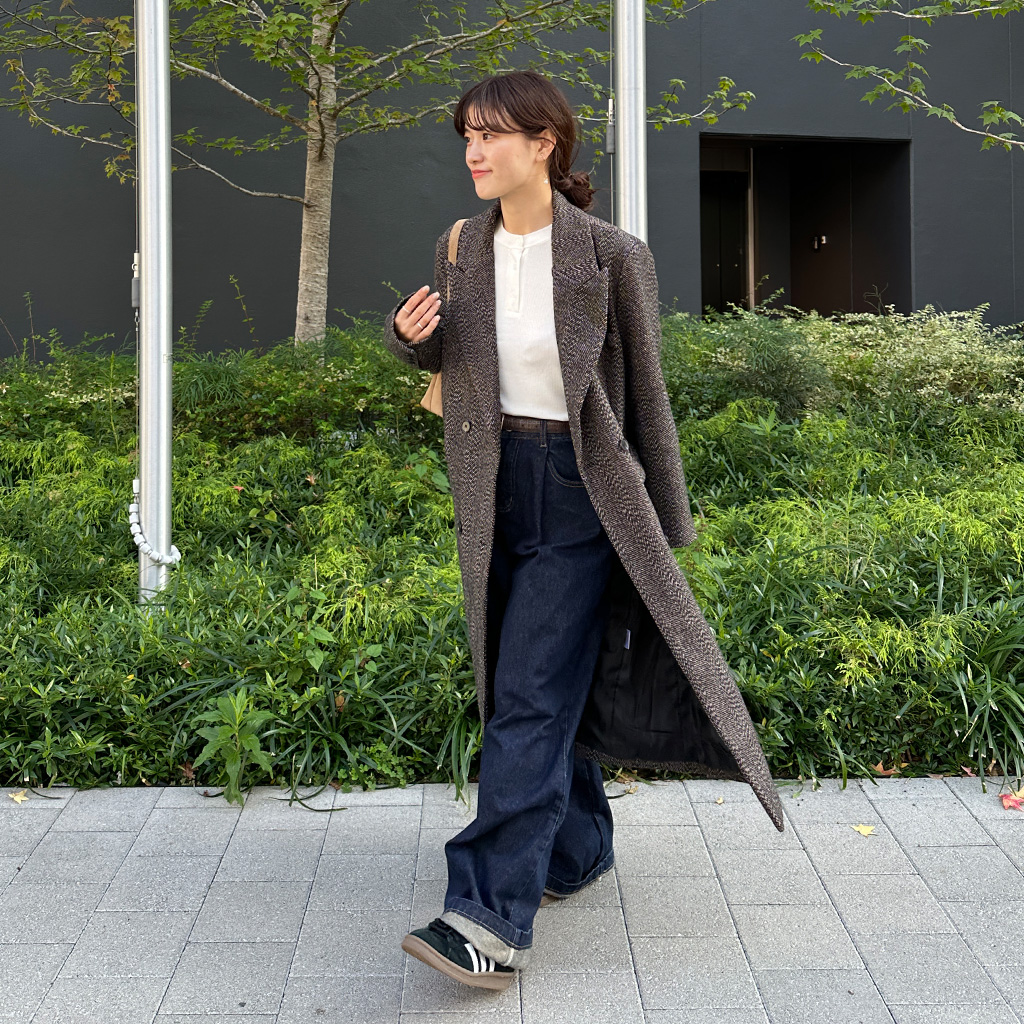 ヘリンボーンロングコート | ファッション通販サイト NUGU