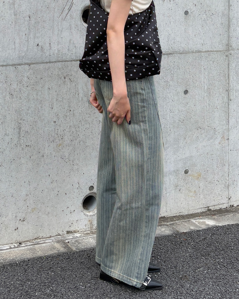 ワイドデニムパンツ ハイウエストセミワイドデニムパンツ[fo1843] | レディース