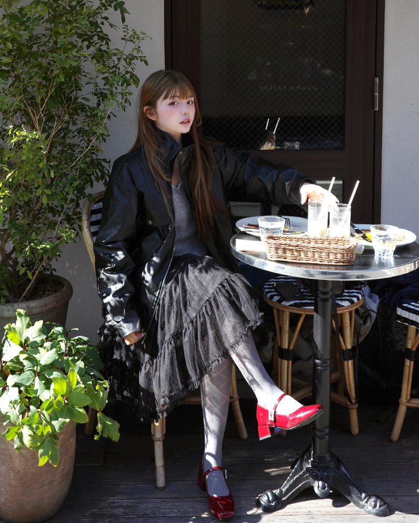 ハイネックレザージャケット