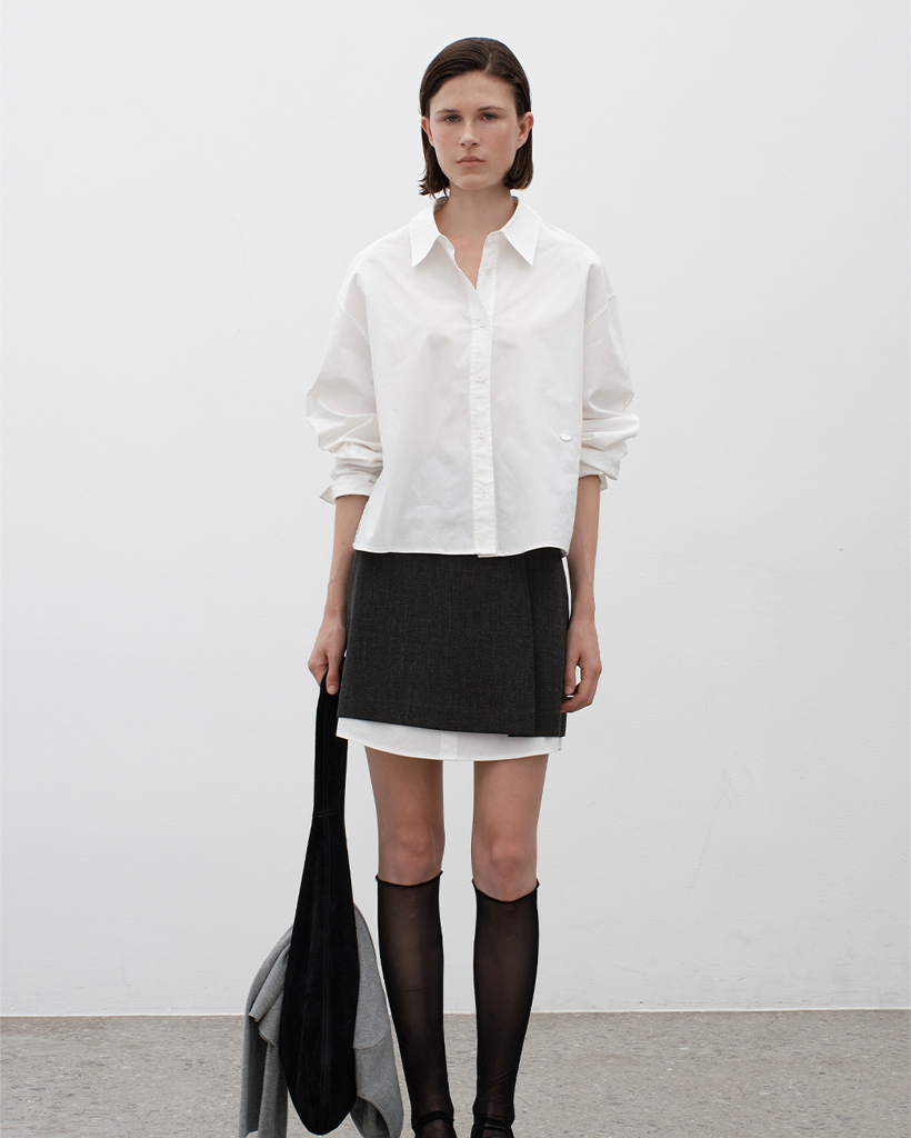 SK-5041)MOA SHIRT LAYERED MINI SKIRT | ファッション通販サイト NUGU