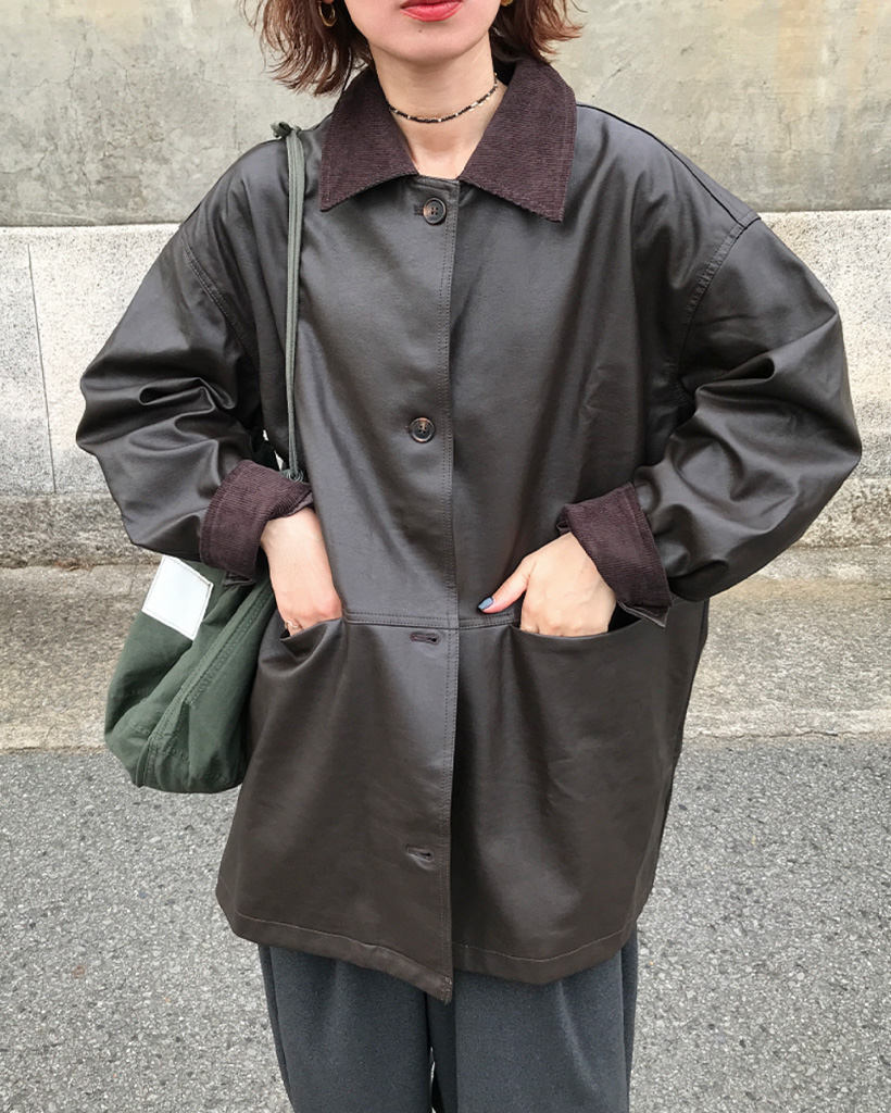 ジャケット・アウター noworries コーデュロイカラーレザーロングジャケット | ファッション通販サイト NUGU