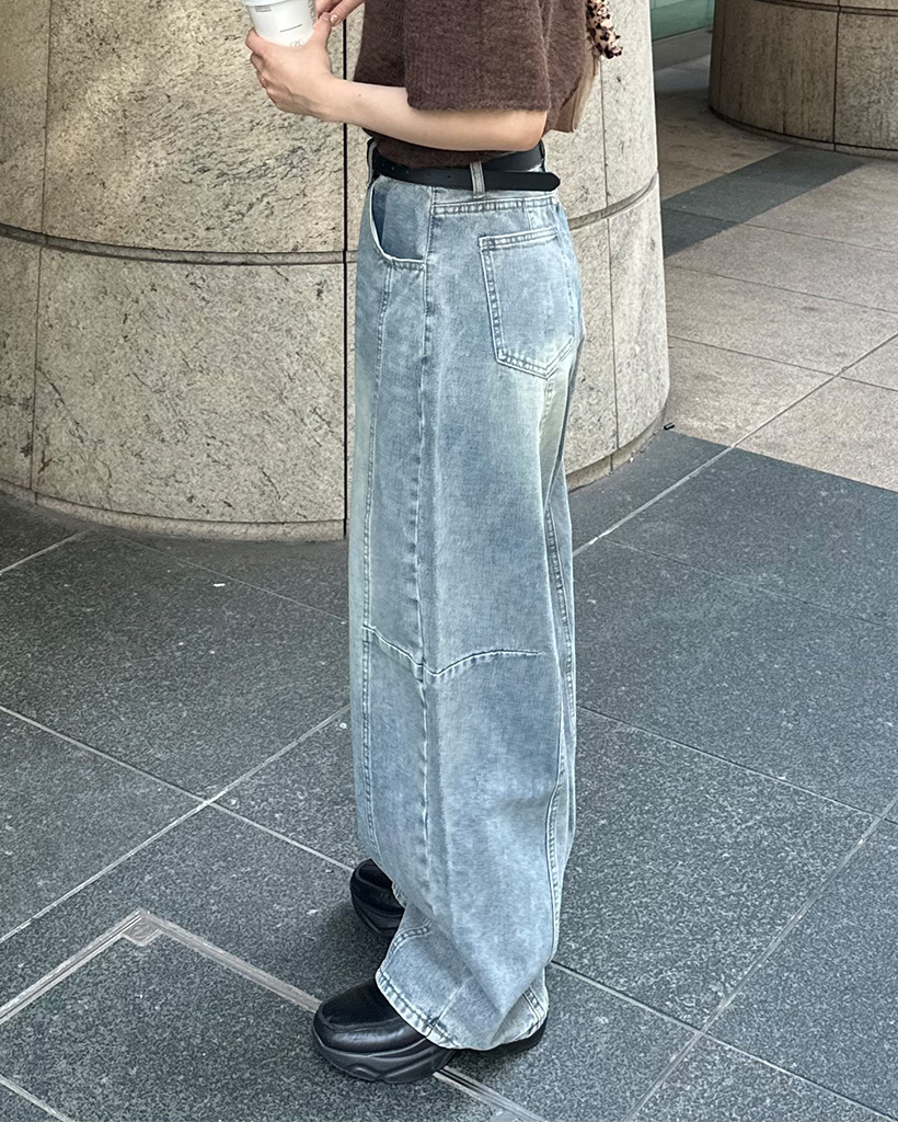 サイドヨークシームワイドジーンズ | ファッション通販サイト NUGU