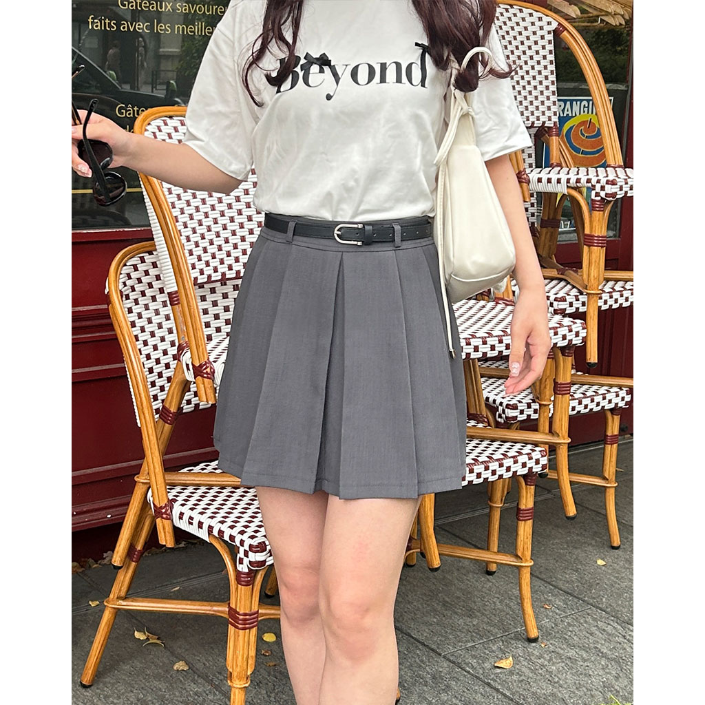 ベルトセットプリーツミニスカート | ファッション通販サイト NUGU